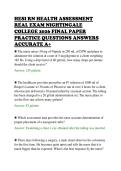 HESI RN HEALTH ASSESSMENT&NewLine;REAL EXAM NIGHTINGALE&NewLine;COLLEGE 2026 FINAL PAPER&NewLine;PRACTICE QUESTIONS ANSWERS&NewLine;ACCURATE A&plus;