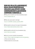 HESI RN HEALTH ASSESSMENT&NewLine;REAL EXAM NIGHTINGALE&NewLine;COLLEGE 2026 STUDY GUIDE&NewLine;COMPREHENSIVE QUESTIONS&NewLine;ANSWERS VERIFIED A&plus;&NewLine;