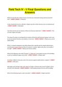 Field Tech IV - V Final Questions and Answers