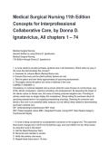 Medical Surgical Nursing 11th Edition Concepts for Interprofessional Collaborative Care&comma; by Donna D&period; Ignatavicius&comma; All chapters 1 &ndash; 74 Questions and Answers with Explanations &lpar;2026&sol;2027&rpar;