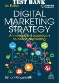 Test bank for Digital Marketing Strategy&colon; An Integrated Approach to Online Marketing 3rd Edition all pages fully covered with test questions and answers graded A&plus;