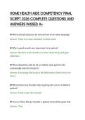 HOME HEALTH AIDE COMPETENCY FINAL&NewLine;SCRIPT 2026 COMPLETE QUESTIONS AND&NewLine;ANSWERS PASSED A&plus;