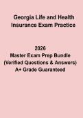 Georgia Life & Health Insurance Exam Practice Questions&comma; Answers & Licensing Study Guide &lpar;2026 Updated&rpar;