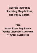 Georgia Insurance Licensing&comma; Regulations & Policy Basics Study Guide&comma; Rules & Exam Preparation &lpar;2026 Updated&rpar;