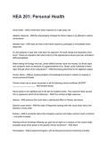 HEA 201&colon; Personal Health REVISED AND UPDATED FOR 2026&sol;2027 ACTUAL EXAM COMPLETE QUESTIONS AND CORRECT DETAILED ANSWERS &lpar;VERIFIED ANSWERS&rpar; &vert;ALREADY GRADED A&plus;&vert;&vert;BRAND NEW&excl;&excl;&NewLine;