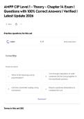 AMPP CIP Level 1 - Theory - Chapter 14 Exam &vert;&NewLine;Questions with 100&percnt; Correct Answers &vert; Verified &vert;&NewLine;Latest Update 2026