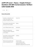 AMPP CIP Level 1 - Theory - Chapter 15 Exam &vert;&NewLine;Questions with 100&percnt; Correct Answers &vert; Verified &vert;&NewLine;Latest Update 2026