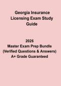 Georgia Insurance Licensing Exam Study Guide&comma; Practice Questions & Certification Preparation &lpar;2026 Updated&rpar;