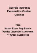 Georgia Insurance Examination Content Outlines&comma; Exam Topics&comma; Syllabus & Licensing Study Guide &lpar;2026 Updated&rpar;