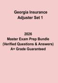 Georgia Insurance Adjuster Set 1 Practice Questions&comma; Answers & Licensing Exam Preparation Guide &lpar;2026 Updated&rpar;