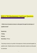 WGU C785 Biochemistry Unit Exam Questions &NewLine;WGU C785 Final Exam 2026 With All The Correct Answers