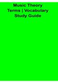 Music Theory Terms Vocabulary Study Guide 2025&sol; 2026 Complete Music Theory Preparation Material