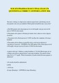 NUR 2474 PHARMACOLOGY FINAL EXAM 170 QUESTIONS & CORRECT ANSWERS LATEST 2026