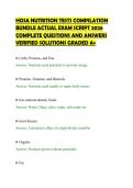 HOSA NUTRITION TESTS COMPILATION&NewLine;BUNDLE ACTUAL EXAM SCRIPT 2026&NewLine;COMPLETE QUESTIONS AND ANSWERS&NewLine;VERIFIED SOLUTIONS GRADED A&plus;