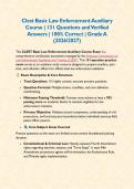 Clest Basic Law Enforcement Auxiliary Course &vert; 131 Questions and Verified Answers &vert; 100&percnt; Correct &vert; Grade A &lpar;2026&sol;2027&rpar;&NewLine;&NewLine;