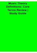Music Theory Definitions Core Terms Review Study Guide 2025&sol; 2026 Complete Music Theory Preparation Material
