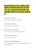HOSA NUTRITION TESTS COMPILATION&NewLine;BUNDLE CERTIFICATION EVALUATION&NewLine;TEST 2026 COMPLETE QUESTIONS AND&NewLine;ANSWERS PRACTICE SOLUTION GRADED&NewLine;A&plus;