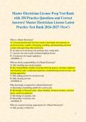 Master Electrician License Prep Test Bank with 350 Practice Questions and Correct Answers&sol; Master Electrician License Latest Practice Test Bank 2026-2027 &lpar;New&excl;&rpar;