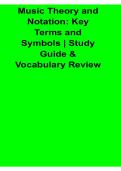 Music Theory and Notation Key Terms and Symbols Study Guide Vocabulary Review 2025&sol; 2026 Complete Music Theory Preparation Material