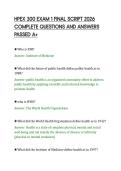 HPEX 300 EXAM 1 FINAL SCRIPT 2026&NewLine;COMPLETE QUESTIONS AND ANSWERS&NewLine;PASSED A&plus;