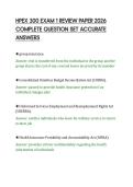 HPEX 300 EXAM 1 REVIEW PAPER 2026&NewLine;COMPLETE QUESTION SET ACCURATE&NewLine;ANSWERS&NewLine;