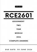 RCE2601 Assignment 2 Answers - Year Module &comma; 2026 &vert; Due Date 30 June 2026