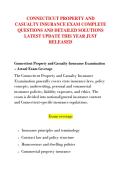 CONNECTICUT PROPERTY AND &NewLine;CASUALTY INSURANCE EXAM COMPLETE &NewLine;QUESTIONS AND DETAILED SOLUTIONS &NewLine;LATEST UPDATE THIS YEAR JUST &NewLine;RELEASED