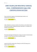 CMIT EXAM &lpar;200 MULTIPLE CHOICE&rpar;&NewLine;2026- COMPREHENSIVE Q&A FOR&NewLine;CERTIFICATION SUCCESS