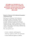 ONTARIO GAS TECHNICIAN 1 &lpar;G1&rpar; &NewLine;CERTIFICATION EXAM COMPLETE &NewLine;QUESTIONS AND DETAILED SOLUTIONS &NewLine;LATEST UPDATE THIS YEAR JUST &NewLine;RELEASED