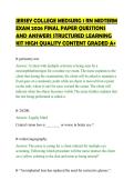 JERSEY COLLEGE MEDSURG 1 RN MIDTERM&NewLine;EXAM 2026 FINAL PAPER QUESTIONS&NewLine;AND ANSWERS STRUCTURED LEARNING&NewLine;KIT HIGH QUALITY CONTENT GRADED A&plus;