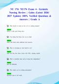 NU 176&sol; NU176 Exam 4&ndash; Geriatric Nursing Review &vert; Galen &lpar;Latest 2026&sol; 2027 Update&rpar; 100&percnt; Verified Questions & Answers &vert; Grade A
