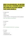 JERSEY COLLEGE MEDSURG 1 RN MIDTERM&NewLine;EXAM 2026 FULLY ANSWERED QUESTIONS&NewLine;AND COMPLETE SOLUTIONS VERIFIED&NewLine;STUDY GUIDE GRADED A&plus;
