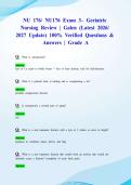 NU 176&sol; NU176 Exam 3&ndash; Geriatric Nursing Review &vert; Galen &lpar;Latest 2026&sol; 2027 Update&rpar; 100&percnt; Verified Questions & Answers &vert; Grade A
