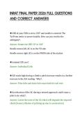 INRAT FINAL PAPER 2026 FULL QUESTIONS&NewLine;AND CORRECT ANSWERS&NewLine;