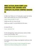 INRAT ACTUAL EXAM SCRIPT 2026&NewLine;QUESTIONS AND ANSWERS WITH&NewLine;COMPLETE SOLUTIONS VERIFIED GRADED&NewLine;A&plus;