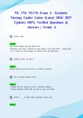 NU 176&sol; NU176 Exam 2- Geriatric Nursing Guide&vert; Galen &lpar;Latest 2026&sol; 2027 Update&rpar; 100&percnt; Verified Questions & Answers &vert; Grade A