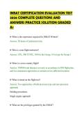 INRAT CERTIFICATION EVALUATION TEST&NewLine;2026 COMPLETE QUESTIONS AND&NewLine;ANSWERS PRACTICE SOLUTION GRADED&NewLine;A&plus;&NewLine;