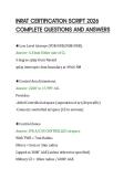 INRAT CERTIFICATION SCRIPT 2026&NewLine;COMPLETE QUESTIONS AND ANSWERS&NewLine;