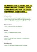 LA SERIES 103 EXAM QUESTIONS WITH ALL&NewLine;CORRECT ANSWERS 2026 FINAL REVIEW&NewLine;PAPER VERIFIED ANSWERS STRUCTURED&NewLine;PREPARATION GUIDE GRADED A&plus;