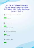 NU 176&sol; NU176 Exam 2&ndash; Geriatric Nursing Review &vert; Galen &lpar;Latest 2026&sol; 2027 Update&rpar; 100&percnt; Verified Questions & Answers &vert; Grade A