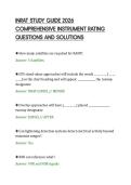 INRAT STUDY GUIDE 2026&NewLine;COMPREHENSIVE INSTRUMENT RATING&NewLine;QUESTIONS AND SOLUTIONS&NewLine;