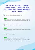 NU 176&sol; NU176 Exam 1&ndash; Geriatric Nursing Review &vert; Galen &lpar;Latest 2026&sol; 2027 Update&rpar; 100&percnt; Verified Questions & Answers &vert; Grade A
