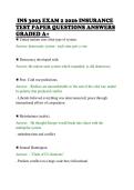 INS 3003 EXAM 2 2026 INSURANCE&NewLine;TEST PAPER QUESTIONS ANSWERS&NewLine;GRADED A&plus;