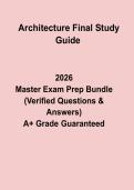 Architecture Final Study Guide&comma; Revision Notes&comma; Design Concepts & Exam Preparation Workbook &lpar;2026 Updated&rpar;