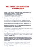 MGT 314 Final Exam Questions With Accurate Answers
