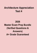 Architecture Appreciation Test 4 Practice Questions&comma; Answers & Study Guide &lpar;2026 Updated&rpar;