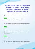 NU 180&sol; NU180 Exam 2&ndash; Nursing and Healthcare II Review &vert; Galen &lpar;Latest 2026&sol; 2027 Update&rpar; 100&percnt; Verified Questions & Answers &vert; Grade A