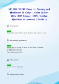 NU 180&sol; NU180 Exam 1&ndash; Nursing and Healthcare II Guide &vert; Galen &lpar;Latest 2026&sol; 2027 Update&rpar; 100&percnt; Verified Questions & Answers &vert; Grade A