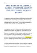 NR222 HEALTH AND WELLNESS FINAL&NewLine;EXAM 2026- WELL REVISED ASSESSMENT&NewLine;EXAM WITH PERFECTLY ANSWERED&NewLine;QUESTIONS