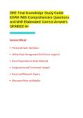 DRE Final Knowledge Study Guide EXAM With Comprehensive Questions and Well Elaborated Correct Answers GRADED A&plus;&period;